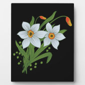 Blume mit schwarzem Hintergrund Fotoplatte (Vorderseite)