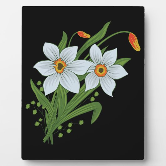 Blume mit schwarzem Hintergrund Fotoplatte (Vorderseite)