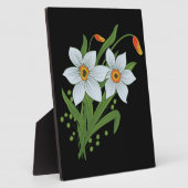 Blume mit schwarzem Hintergrund Fotoplatte (Seite)