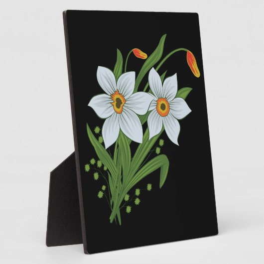 Blume mit schwarzem Hintergrund Fotoplatte (Seite)