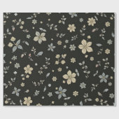 Blume mit schwarzem Hintergrund Geschenkpapier (Flach)