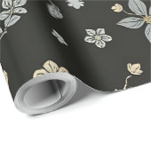 Blume mit schwarzem Hintergrund Geschenkpapier (Rolleneckpunkt)