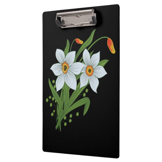 Blume mit schwarzem Hintergrund Klemmbrett (Links)