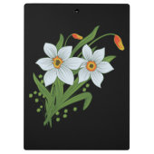 Blume mit schwarzem Hintergrund Klemmbrett (Rückseite)