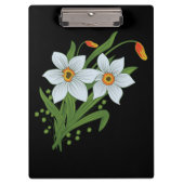 Blume mit schwarzem Hintergrund Klemmbrett (Vorderseite)