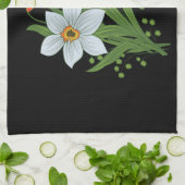 Blume mit schwarzem Hintergrund Küchentuch (Gefaltet)