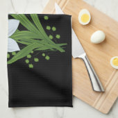 Blume mit schwarzem Hintergrund Küchentuch (Viertel Falte)