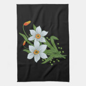 Blume mit schwarzem Hintergrund Küchentuch (Vertikal)