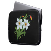 Blume mit schwarzem Hintergrund Laptopschutzhülle (Vorderseite Links)