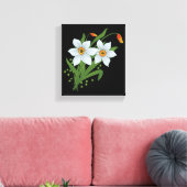 Blume mit schwarzem Hintergrund Leinwanddruck (Insitu (Wohnzimmer))