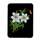 Blume mit schwarzem Hintergrund Magnet (Vertikal)