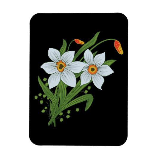 Blume mit schwarzem Hintergrund Magnet (Vertikal)