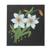 Blume mit schwarzem Hintergrund Notizblock (Vorderseite)