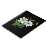 Blume mit schwarzem Hintergrund Notizblock (Linke Seite)