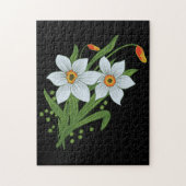 Blume mit schwarzem Hintergrund Puzzle (Vertikal)