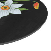 Blume mit schwarzem Hintergrund Schneidebrett (Ecke)