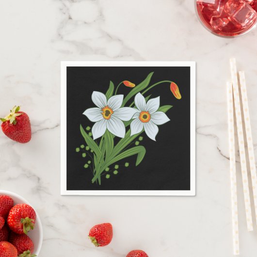 Blume mit schwarzem Hintergrund Serviette (Beispiel)