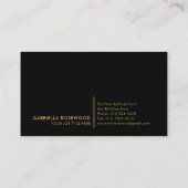 Blume mit schwarzem quadratischem Goldrahmen Visitenkarte (Rückseite)