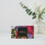 Blume mit schwarzem quadratischem Goldrahmen Visitenkarte (Stehend Vorderseite)