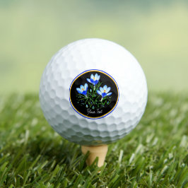 Blume mit schwarzem Text Golfball