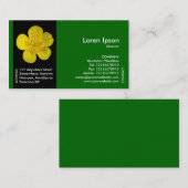 Blume mit schwarzer Seite - Buttercup - Grün Visitenkarte (Vorne/Hinten)