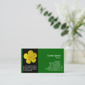 Blume mit schwarzer Seite - Buttercup - Grün Visitenkarte (Stehend Vorderseite)