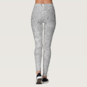 Blume mit silberem Hibiskus, Leggings (Rückseite)