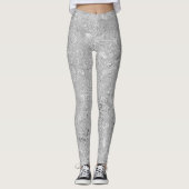 Blume mit silberem Hibiskus, Leggings (Vorderseite)