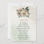 Blume mit Sitzkarte für Champagner Einladung (Vorderseite)