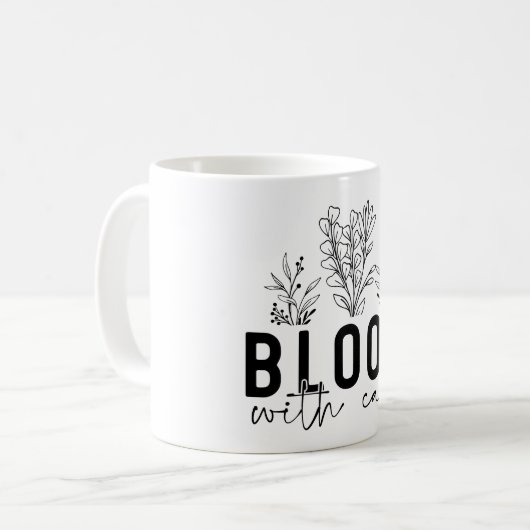 Blume mit Sorgfalt Kaffeetasse (Vorderseite Links)