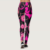 Blume mit surrealen Motiven Rosa Blumenmuster Leggings (Rückseite)