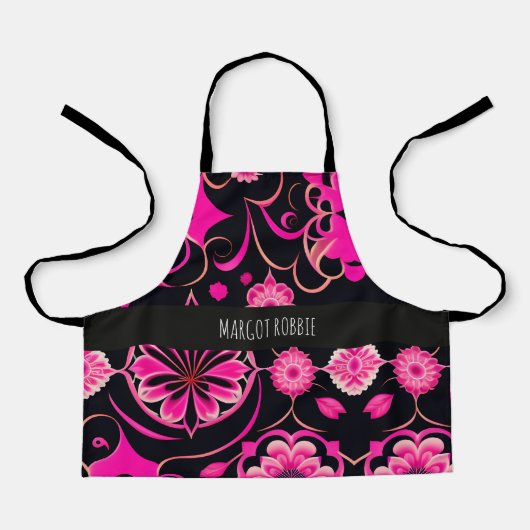 Blume mit surrealen Motiven Rosa Blumenmuster Schürze (Vorderseite)
