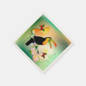 Blume mit Toucan Serviette (Ecke)