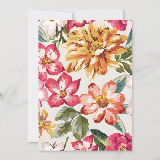 Blume mit tropischen Proben Einladung (Rückseite)