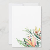 Blume mit tropischer Vegetation Moderne Paare Dusc Einladung (Rückseite)