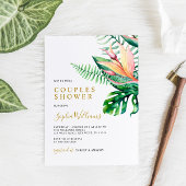 Blume mit tropischer Vegetation Moderne Paare Dusc Einladung