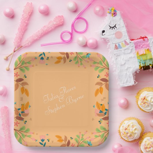 Blume mit verlassen pappteller (Party)