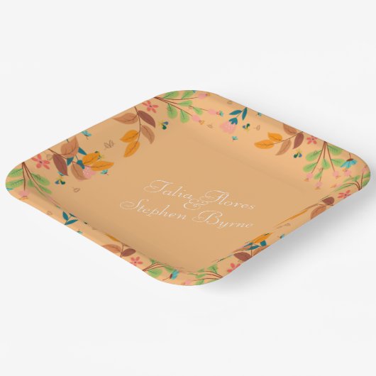 Blume mit verlassen pappteller (Gewinkelt)