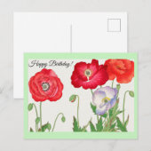 Blume mit Vintagem Mohn Postkarte (Vorne/Hinten)