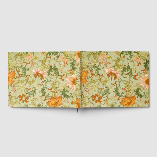 Blume mit Vintagen chinesischen Zierschriften Gästebuch (Voll)