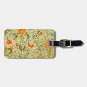 Blume mit Vintagen chinesischen Zierschriften Gepäckanhänger