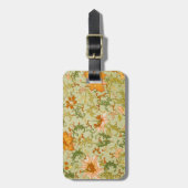 Blume mit Vintagen chinesischen Zierschriften Gepäckanhänger (Vorderseite vertikal)