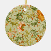 Blume mit Vintagen chinesischen Zierschriften Keramik Ornament (Vorne)