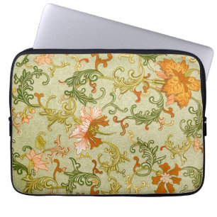 Blume mit Vintagen chinesischen Zierschriften Laptopschutzhülle