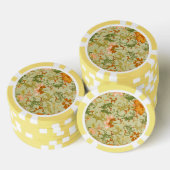 Blume mit Vintagen chinesischen Zierschriften Pokerchips (Stapel)