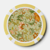 Blume mit Vintagen chinesischen Zierschriften Pokerchips (Rückseite)