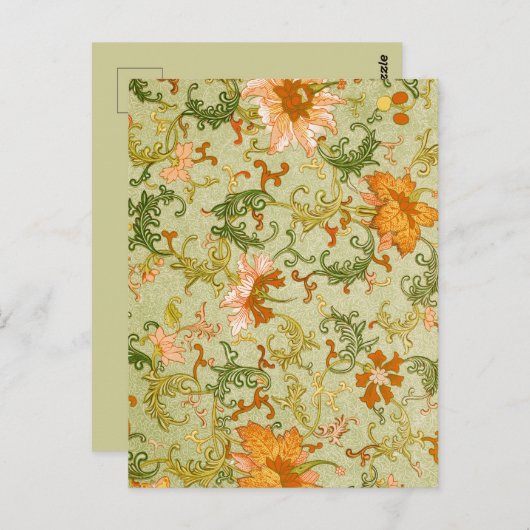 Blume mit Vintagen chinesischen Zierschriften Postkarte (Vorne/Hinten)