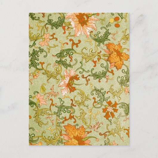 Blume mit Vintagen chinesischen Zierschriften Postkarte (Vorderseite)