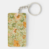 Blume mit Vintagen chinesischen Zierschriften Schlüsselanhänger (Rückseite)