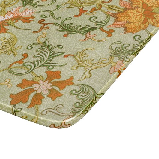 Blume mit Vintagen chinesischen Zierschriften Schneidebrett (Ecke)